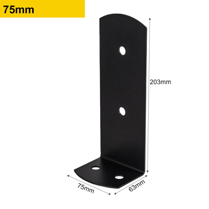 Versatile Black Bolt Down Post Angle Bracket – Angle Support for Pergolas, Gazebos & More