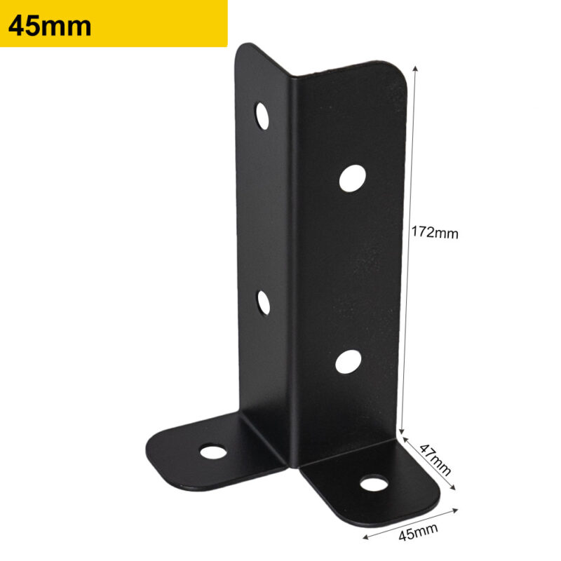 Heavy Duty Black Pergola Bolt Down Post Support | Wooden Post Corner Bolt Down Bracket