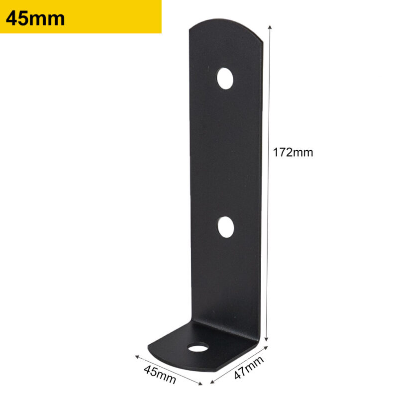 Versatile Black Bolt Down Post Angle Bracket – Angle Support for Pergolas, Gazebos & More