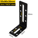 Heavy Duty Black Adjustable Angle Bracket – Ideal for Furniture, Joinery, and General Construction Projects
