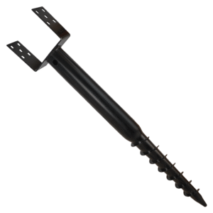 Heavy Duty Black Galvanised Ground Screw | Post Anchor | Metal Ground Post Spike for Timber Posts & Foundations