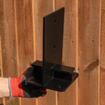 Heavy Duty Black Galvanised Internal Bolt Down Pergola Post Support – Internal Post Anchor Bracket Base for Fencing, Gazebos, Canopies & Outdoor Structures