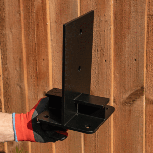 Heavy Duty Black Galvanised Internal Bolt Down Pergola Post Support – Internal Post Anchor Bracket Base for Fencing, Gazebos, Canopies & Outdoor Structures