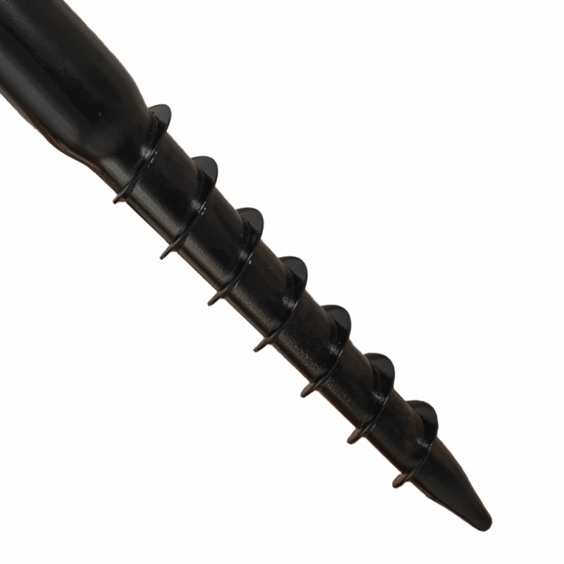 Heavy Duty Black Galvanised Ground Screw | Post Anchor | Metal Ground Post Spike for Timber Posts & Foundations