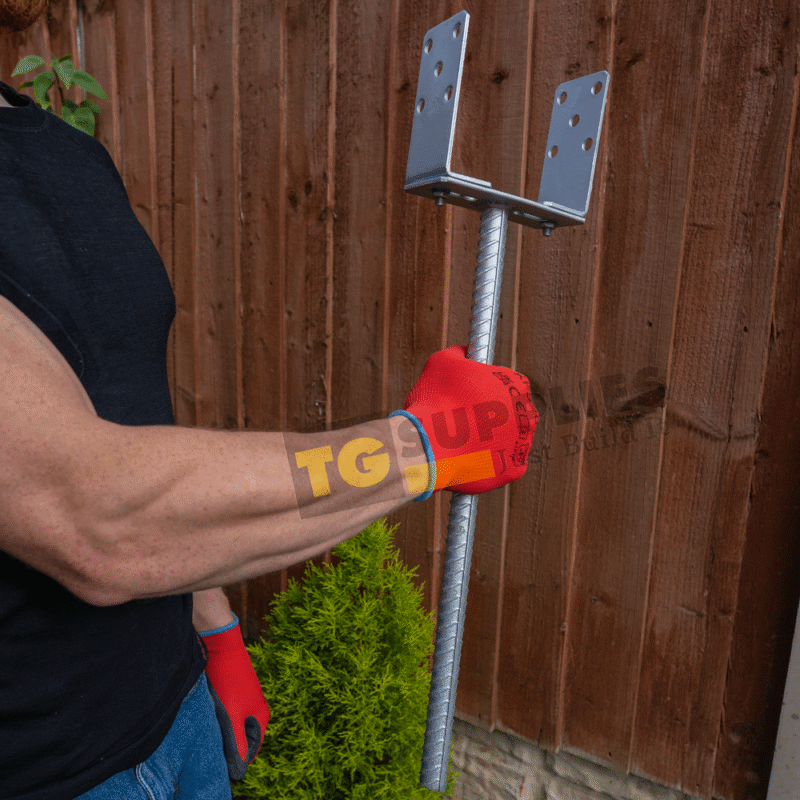 Heavy-Duty Galvanised Concrete-In Width Adjustable Pergola Post Support – Ground Anchor Foundation Foot Base for Timber Posts, Fencing, Gazebos & Outdoor Structures 60-200mm