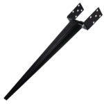 Heavy Duty Black Galvanised Adjustable Width Post Spike Support 60-150mm - 6x6" | Adjustable Fence Post Spike | Post Spike Bracket
