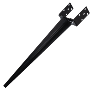 Heavy Duty Black Galvanised Adjustable Width Post Spike Support 60-150mm - 6x6" | Adjustable Fence Post Spike | Post Spike Bracket