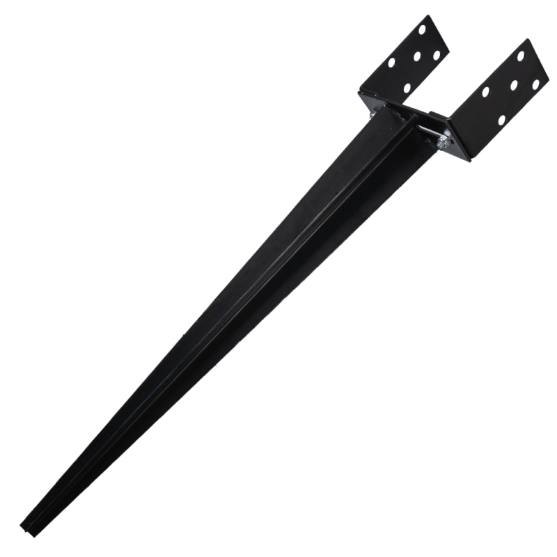 Heavy Duty Black Galvanised Adjustable Width Post Spike Support 60-150mm - 6x6" | Adjustable Fence Post Spike | Post Spike Bracket