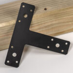 Black Heavy Duty Tee Plate Brace Flat T Shape Repair Bracket Tee Corner Brace
