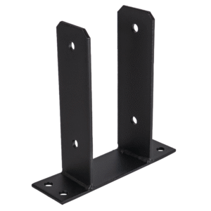 Heavy Duty Black Galvanised Bolt Down Pergola Post Support | Post Anchor Bracket | Fence Post Support Base