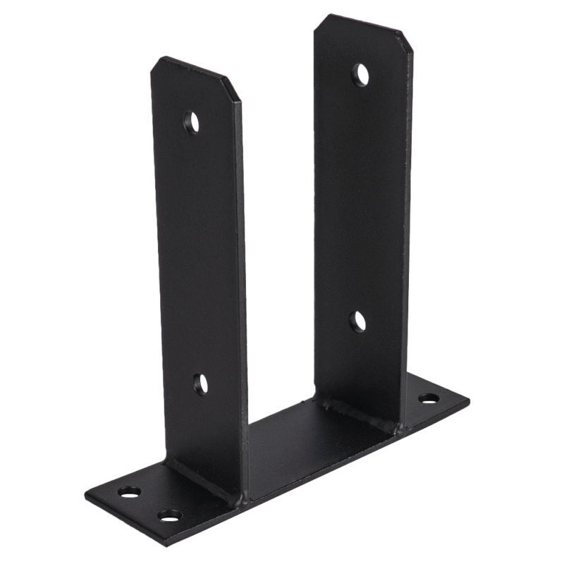 Heavy Duty Black Galvanised Bolt Down Pergola Post Support | Post Anchor Bracket | Fence Post Support Base