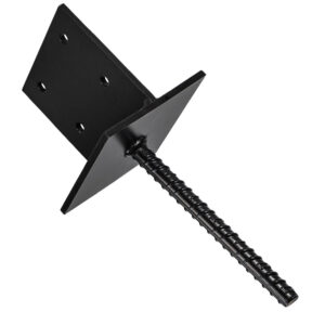 Heavy Duty Black Galvanised Internal Concrete-In Pergola Post Support – Steel Ground Anchor Base for Outdoor Structures