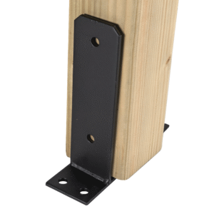 Heavy Duty Black Galvanised Bolt Down Pergola Post Support | Post Anchor Bracket | Fence Post Support Base
