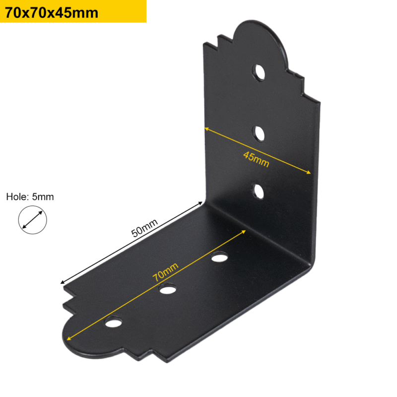 Black Ornamental Angle Bracket | Pergola Corner Brace | Pergola Connector | Black Angle Brace