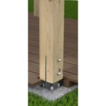 Heavy Duty Black Galvanised Internal Bolt Down Pergola Post Support – Internal Post Anchor Bracket Base for Fencing, Gazebos, Canopies & Outdoor Structures