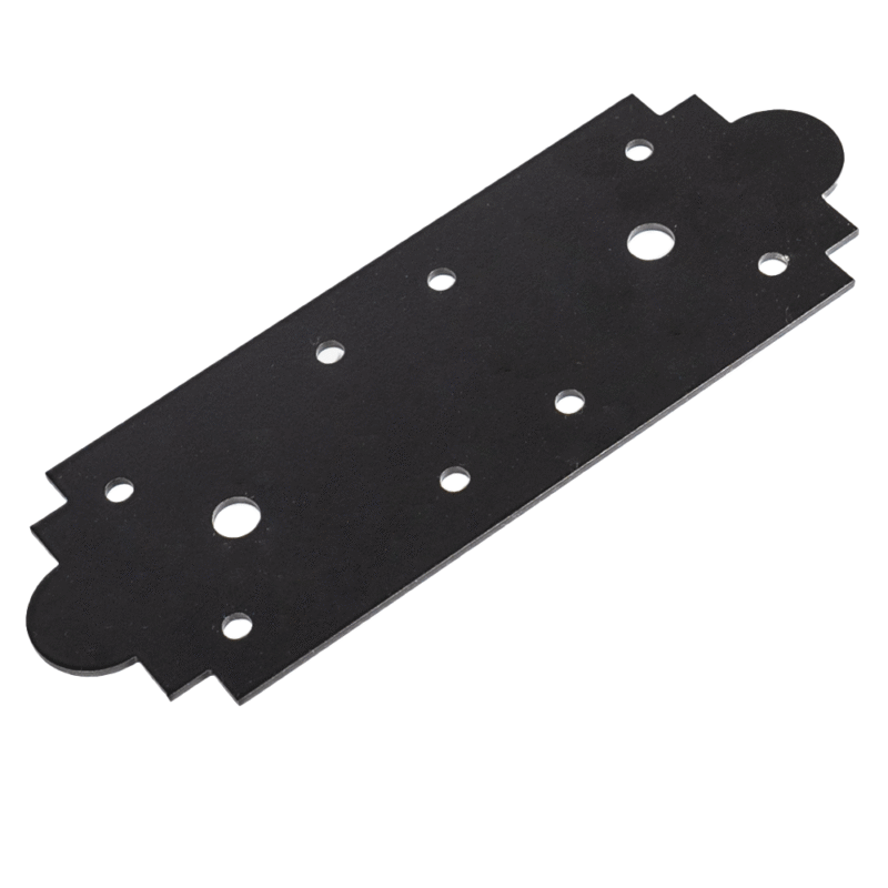 Heavy Duty Black Ornamental Repair Mending Bracket – 3mm Thick Flat Structural Metal Plate Connector - Jointing Plate