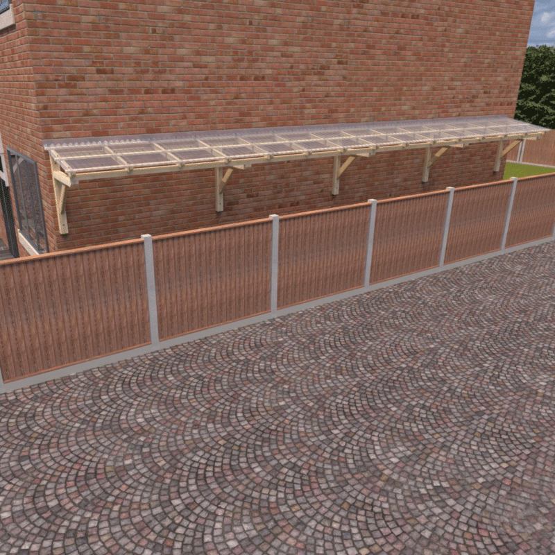 Complete Self-Assembly Arcadia Canopy Kit with Corrugated Roofing for Walkways, Over the Door and Storage Shelters
