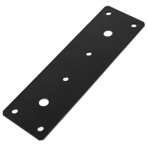 Heavy Duty Black Construction Repair Mending Bracket – 3mm Thick Flat Structural Metal Plate Connector – Jointing Plate
