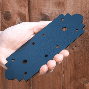 Heavy Duty Black Ornamental Repair Mending Bracket – 3mm Thick Flat Structural Metal Plate Connector - Jointing Plate