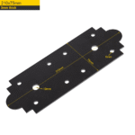 Heavy Duty Black Ornamental Repair Mending Bracket – 3mm Thick Flat Structural Metal Plate Connector - Jointing Plate