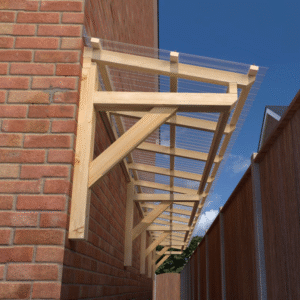 Complete Self-Assembly Arcadia Canopy Kit with Corrugated Roofing for Walkways, Over the Door and Storage Shelters