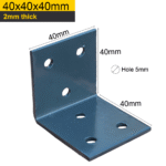 Heavy Duty Galvanised Anthracite Grey Angle Bracket Corner Brace Connector – 2mm Steel