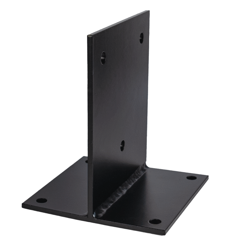 Heavy Duty Black Galvanised Internal Bolt Down Pergola Post Support – Internal Post Bracket Ground Anchor for Outdoor Structures