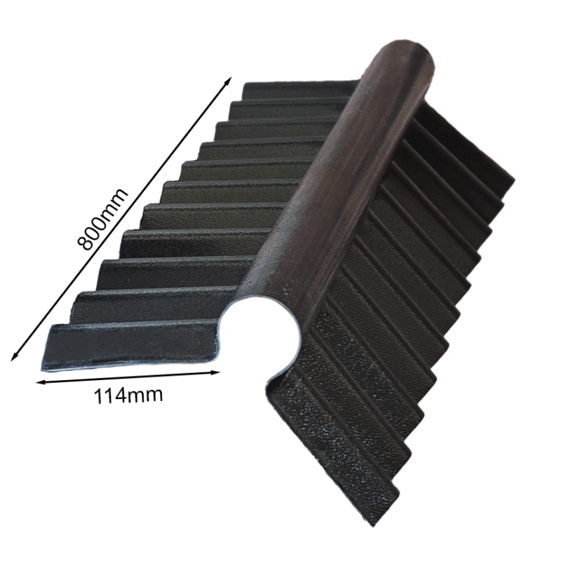 Black PVC Ridge Cap for CorruPlast® Corrugated Roofing Sheets – Profile 76/18 – 800mm