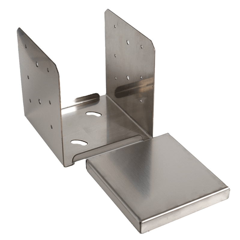 Stainless Steel Bolt Down Pergola Post Support With A Spacer | Post Bracket | Anchor Plate