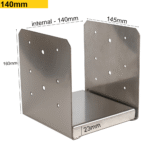 Stainless Steel Bolt Down Pergola Post Support With A Spacer | Post Bracket | Anchor Plate