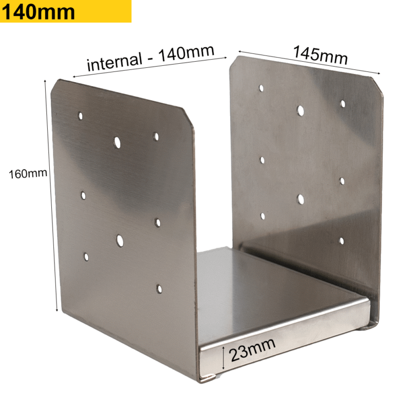 Stainless Steel Bolt Down Pergola Post Support With A Spacer | Post Bracket | Anchor Plate