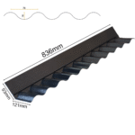 Black PVC Wall Flashing for CorruPlast® Corrugated Roofing Sheets – Profile 76/18 - 836mm