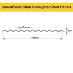 GrecaPlex® Clear Polycarbonate Corrugated Roofing Panels – Transparent Roofing Sheets for Pergolas, Sheds, Carports & Canopies - UV Protected