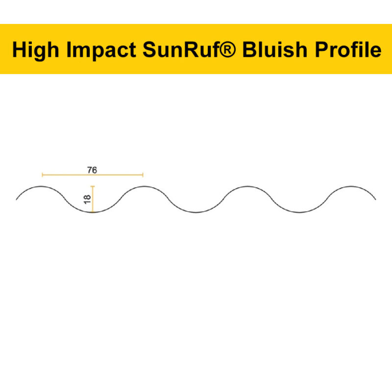 High Impact SunRuf® Bluish Polycarbonate Corrugated Roofing Sheets – UV Filter – Stormproof