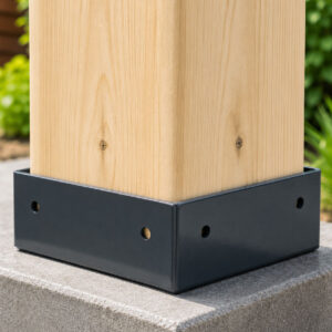 Heavy Duty Anthracite Grey Powder Coated Bolt Down Pergola Post Support | Fence Post Bracket | Post Holder