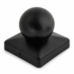 Black Metal Ball Fence Post Cap Finial Square Post Topper Decorative Garden Fence