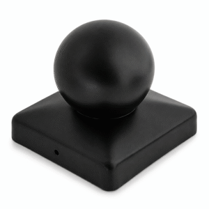 Black Metal Ball Fence Post Cap Finial Square Post Topper Decorative Garden Fence