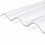 Clear CorruTuf polycarbonate roofing sheet showing the rounded 76/18 corrugated profile