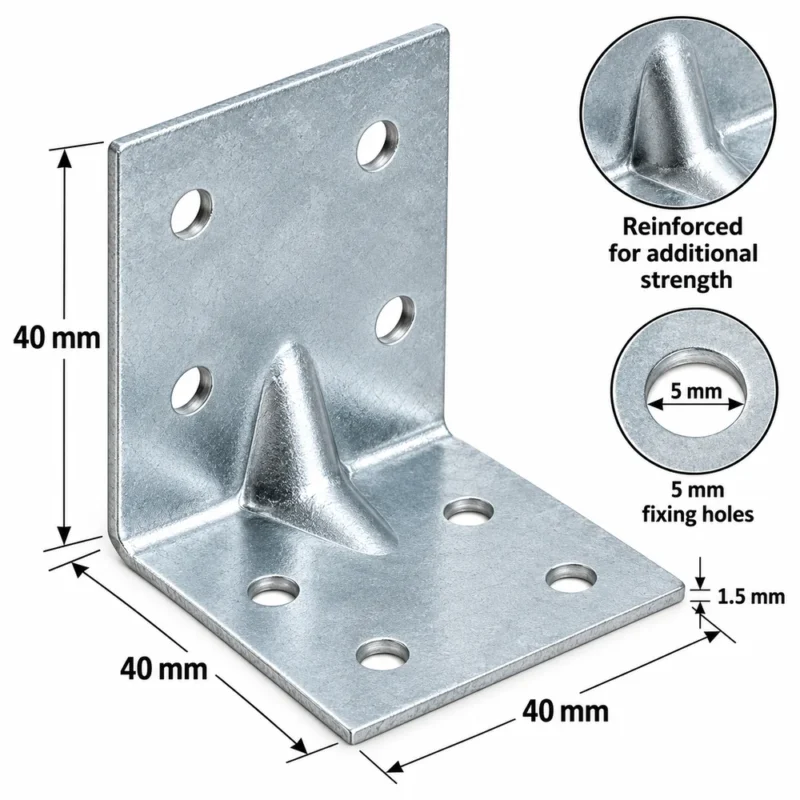 Heavy Duty Galvanised Reinforced Angle Brackets
