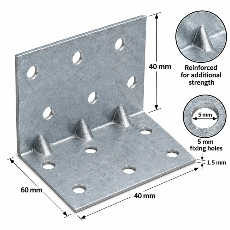 Heavy Duty Galvanised Reinforced Angle Brackets