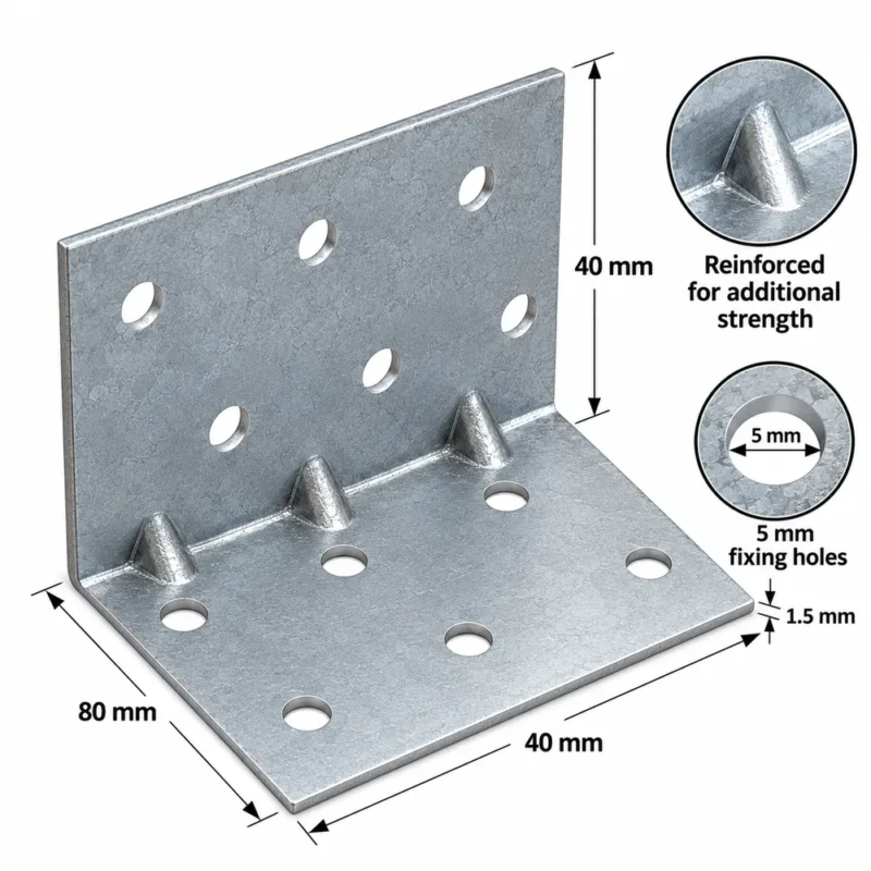 Heavy Duty Galvanised Reinforced Angle Brackets