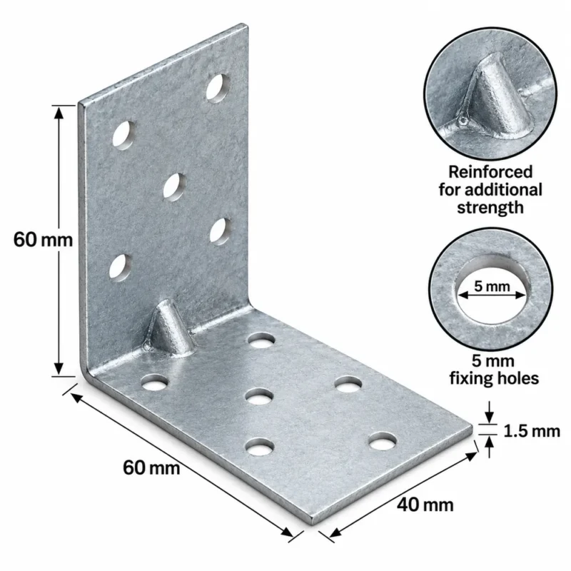Heavy Duty Galvanised Reinforced Angle Brackets