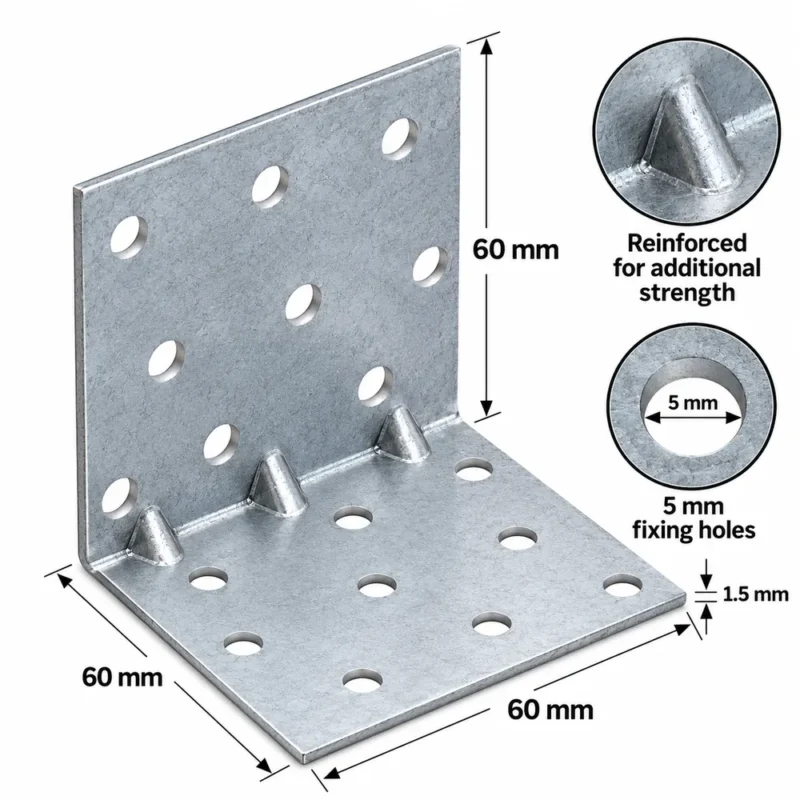 Heavy Duty Galvanised Reinforced Angle Brackets