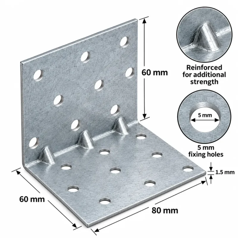 Heavy Duty Galvanised Reinforced Angle Brackets